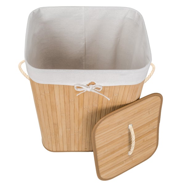 Wäschekorb tectake  42 x 31,5 x 60 cm aus Bambus beige