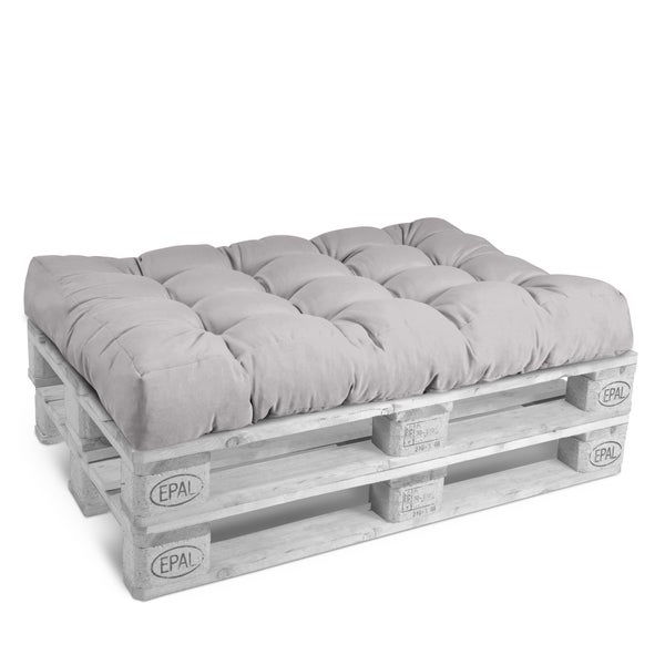 Beautissu ECO Style Palettenkissen Sitz 120x80x15cm Grau