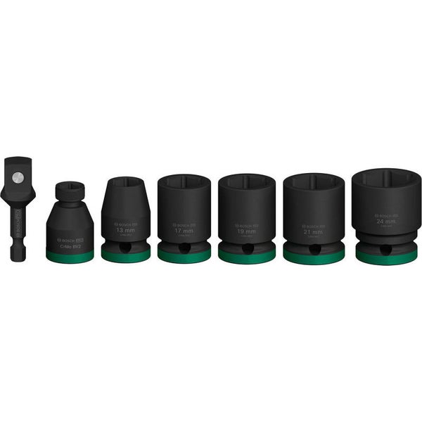 Bosch PRO Impact Socket Set mit Adapter 1/2 Zoll Standard 7‑tlg. - 2608003032