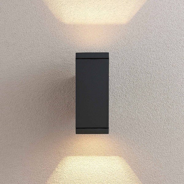 Lucande Wandleuchte außen Stani (spritzwassergeschützt (Modern) in Alu aus Aluminium (2 flammig, E27) - Außenwandleuchten Wandlampe Led Außenlampe Outdoor für Außenwand/Hauswand Haus