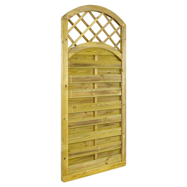 Holzzaun-Element mit Latten und Rankgitter für den Garten