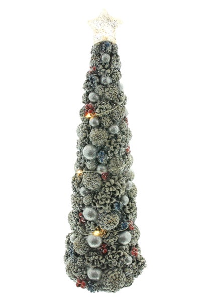 FRANK FLECHTWAREN | LED-Tanne Petit Sapin, 9,5 x 9,5 x 30,5 cm, POLYRESIN, KUNSTSTOFF