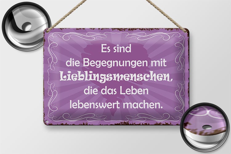 Blechschild Spruch 30x20cm Begegnungen Lieblingsmenschen