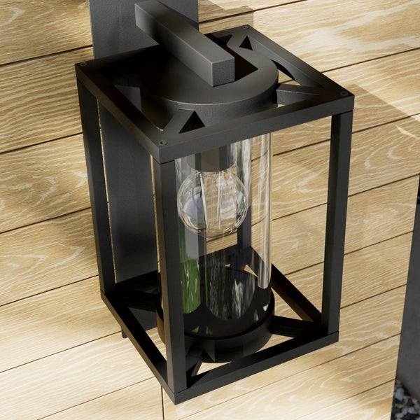 Lucande Wandlampe aussen mit Bewegungsmelder, Aussenwandleuchte spritzwassergeschützt IP44 1xE27 max. 60W ohne Leuchtmittel Außenleuchte