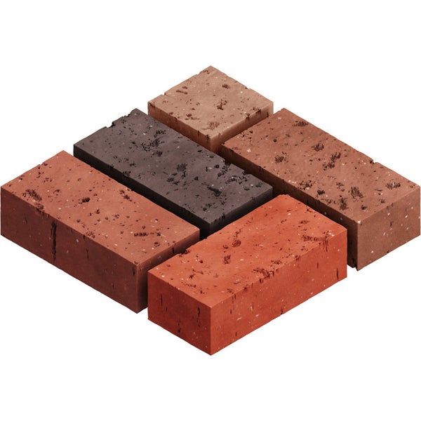 Mehrere Mauerziegel aus Ton