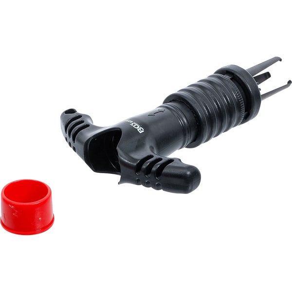 Abflussreinigungsgerät mit roter Schutzkappe