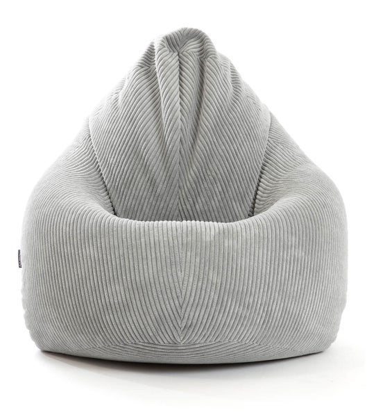 mokebo Sitzsack Cord XXL in Grau 'Der Tagträumer', Bean Bag mit EPS-Perlen Füllung