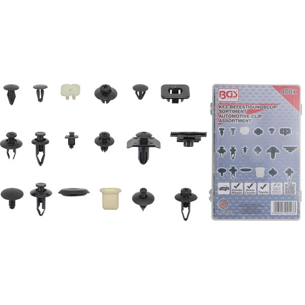 BGS KFZ-Befestigungsclip-Sortiment für Nissan 408tlg. - 9143