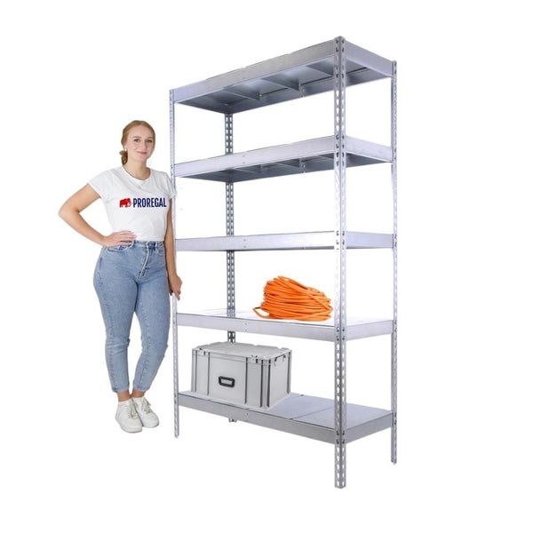 PROREGAL Schwerlastregal Metal Beast Five HxBxT 200 x 240 x 90 cm Fachlast 400 kg Verzinkt