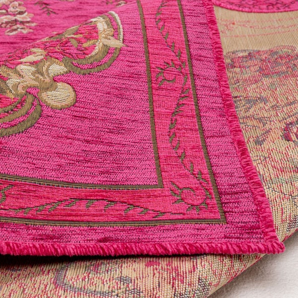 Gewebter Bordürenteppich im floralen Design Flomi Pink 120x180 cm