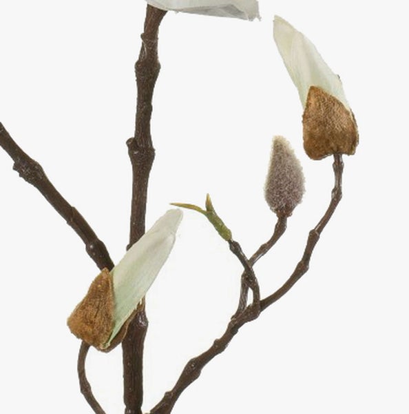 Kunstzweig Magnolie MALVAO, Creme, 90cm - Deko Magnolia