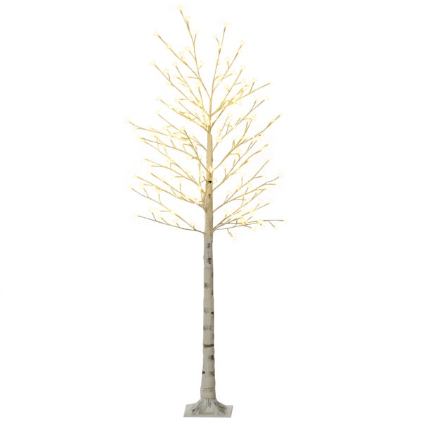 HOMCOM LED Baum, 21,5L x 21,5B x 180H cm, Kunststoff, Weiß