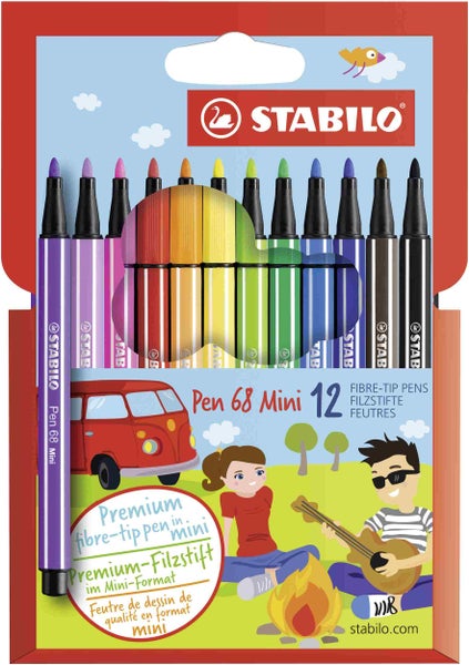 STABILO Filzstift Premium-Filzstift Pen 68 Mini, 12er Set