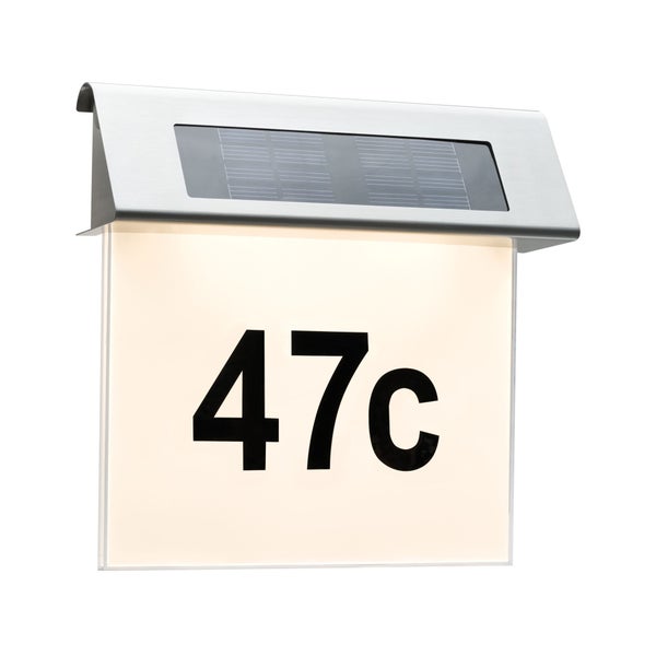 Solar LED Hausnummernleuchte Special Line IP44 3000K Edelstahl, Weiß