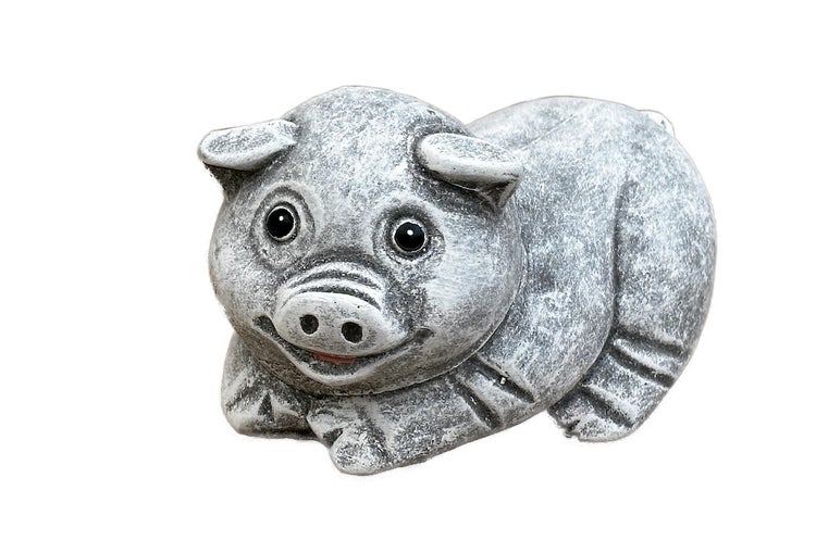 Dekofigur Schwein in Steinoptik für den Garten