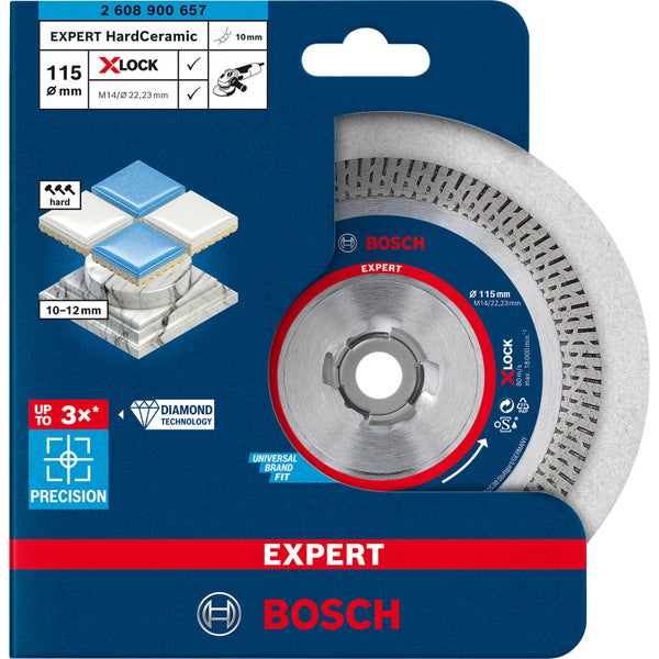 Bosch Expert HardCeramic X-LOCK Diamanttrennscheiben 115 x 22,23 x 1,4 x 10 mm - 2608900657