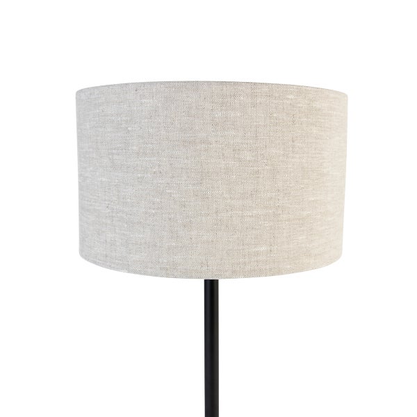 Stehlampe mit Leinenschirm