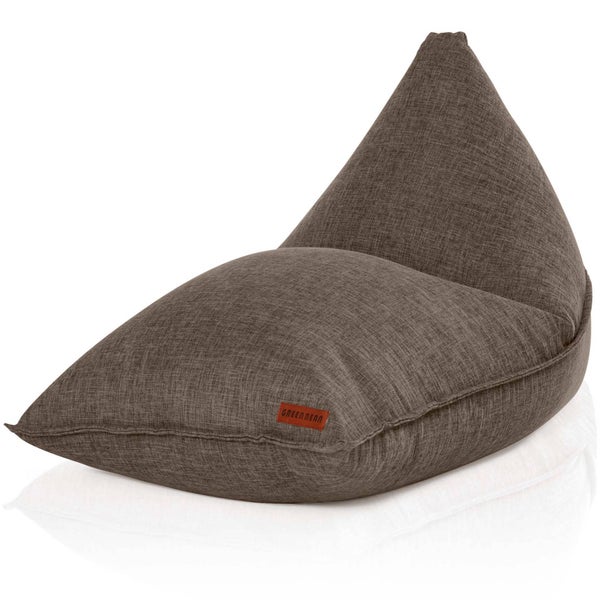 Green Bean Sitzsack Triangle 150x100x100cm mit 220 Liter EPS-Perlen Füllung - Kuschelig Weich Waschbar - Drinnen Stoff Bodenkissen Liegekissen Sitzkissen - Braun