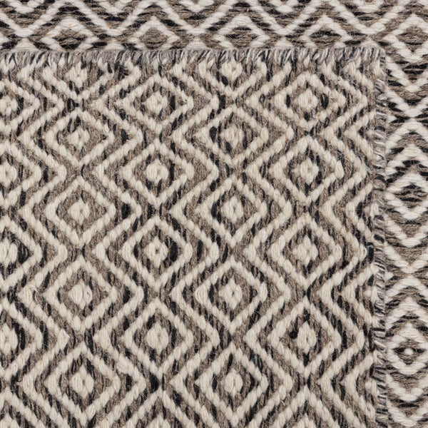 Wendbarer Wollteppich im skandinavischen Design 2-Seitiger Skandi Naturgrau 80x150 cm