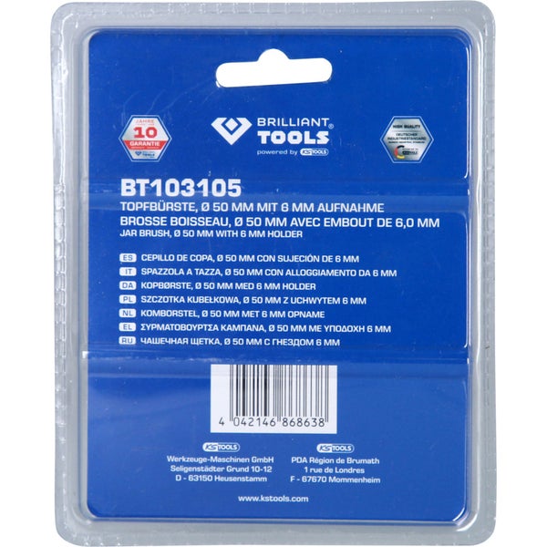 Topfbürste, 50 Millimeter Durchmesser mit 6 Millimeter Aufnahme