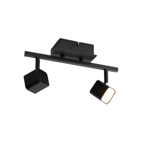 Schwarze Deckenleuchte mit zwei Strahlern
