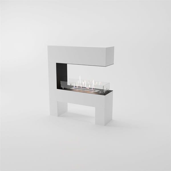 GLOW FIRE Ethanol Kamin 'Rogaland' | Ethanolofen in weiß mit 3 Std. Brenndauer und 3 KW Heizleistung | BxHxT: 95x110x30 cm