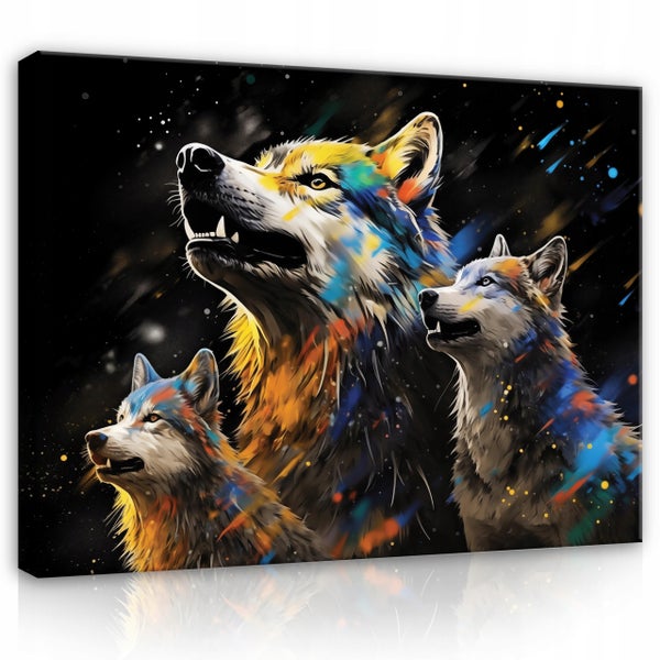 Leinwandbild Abstrakt Wolf Bilder Modern Wohnzimmer 120X80 cm