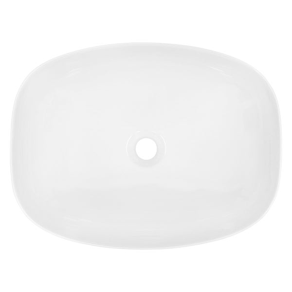 ECD Germany Waschbecken Waschtisch 505 x 385 x 135 mm aus Keramik Weiß Aufsatzbecken Aufsatzwaschbecken Handwaschbecken Aufsatzwaschtisch Spülbecken Becken Wasserfall Waschschale Waschschüssel