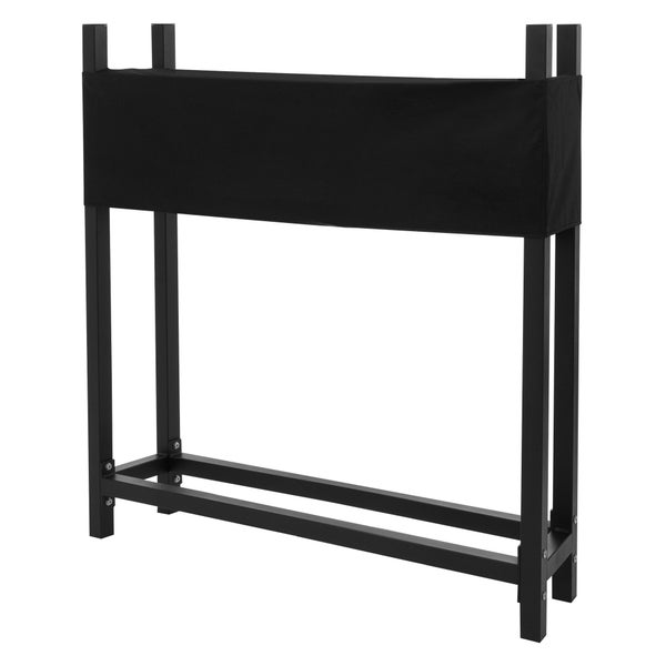 ML-Design Metall Kaminholzregal mit Abdeckung, 113x25x115cm, Anthrazit, Stahl, Stapelhilfe Außen mit Schutzhülle, Garten Kaminholzunterstand 0,5m³/1 SRM, Feuerholzregal Brennholzregal Kaminholzständer