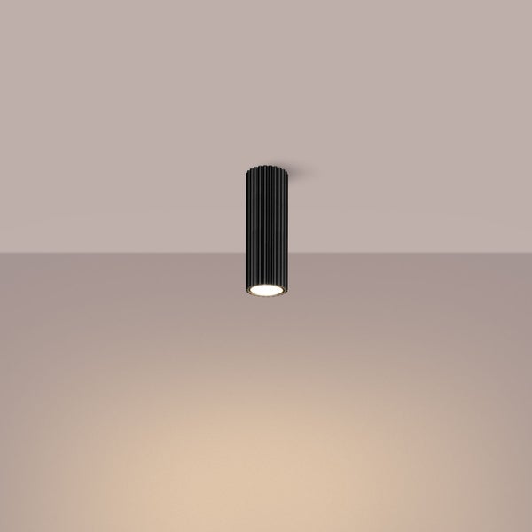 Schwarze Deckenleuchte mit zylindrischem Design