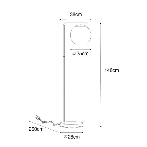 Maße einer Stehlampe