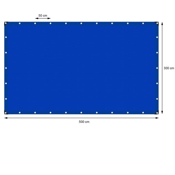 ECD Germany Abdeckplane Gewebeplane mit Ösen 3x5m 15m² 180g/m² Blau aus Polyethylen Schimmelresistent Wasserdicht Reißfest Schutzplane Bootsplane Gartenplane Holzplane Plane für Gartenmöbel Pool Auto