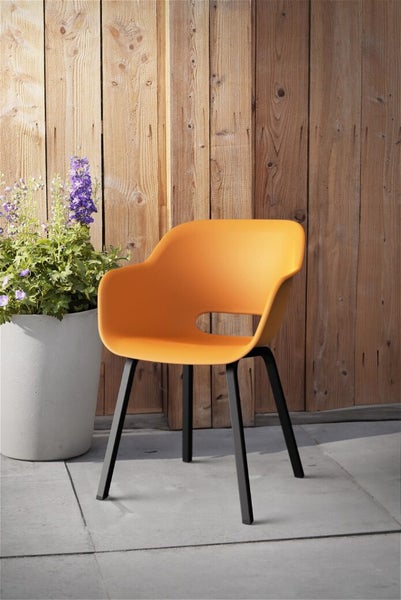 Keter Noa Gartenstuhl - 2 Stück - 55x56,5x80cm - Metallgestell - Orange - Recycling-Kunststoff
