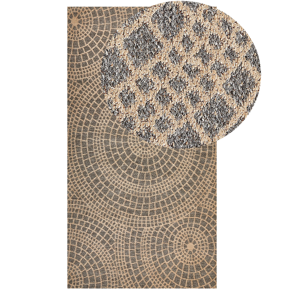 Teppich ARIBA Grau Beige 80 x 150 cm Jute