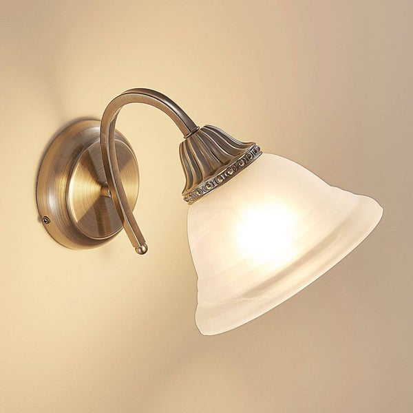 Lindby Wandleuchte, Wandlampe Innen Mialina in Bronze (1 flammig E27) - Wandstrahler Wandbeleuchtung Schlafzimmer / Wohnzimmer Wohnzimmerleuchte