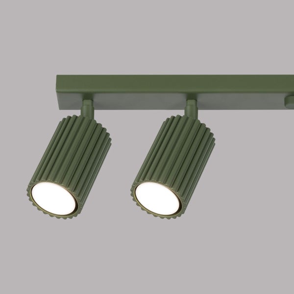 Zwei gerichtete Lampen an einer Schiene
