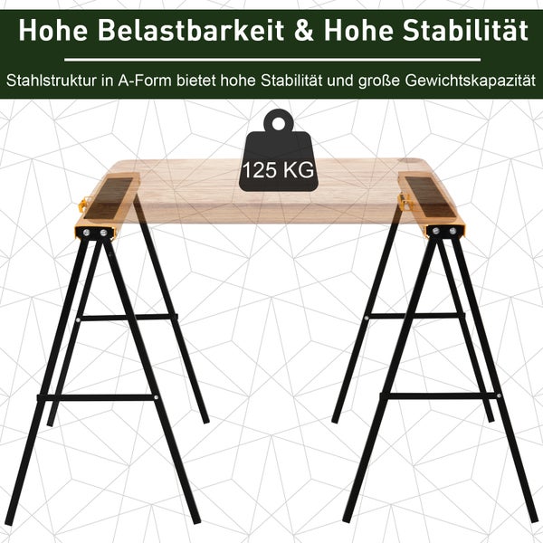 HOMCOM, Sägepferd, Unterstellbock, 99,5L x 50B x 78H cm, Stahl, Orange+Schwarz