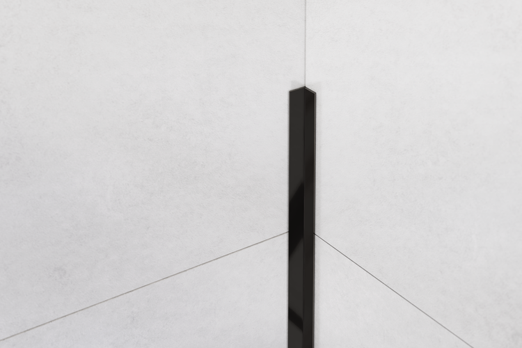 Inneneck-Li-Profil aus Edelstahl 1 cm x 1 cm x 244 cm – glänzend schwarz