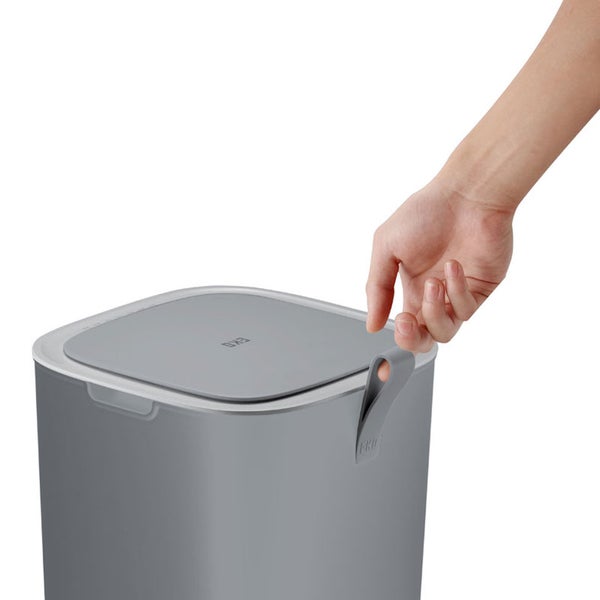 PROREGAL Moderner Quadratischer Abfalleimer Mit Smart Sensor 30 Liter HxBxT 59 x 27 x 27 cm Grau