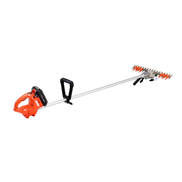 Akku-Heckenschere mit langem Stiel für den Zuschnitt von Hecken