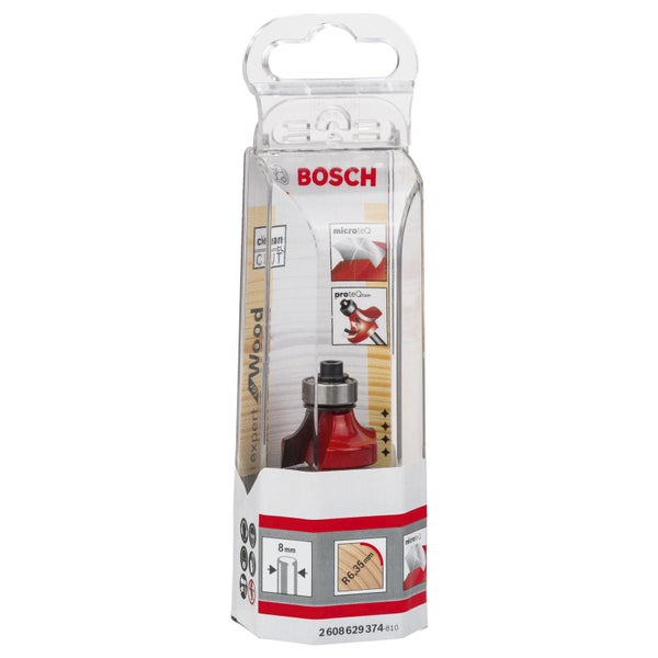 Bosch Abrundfräser Expert for Wood 8 mm D 25,4 mm R1 6,4 mm AL 12,7 mm G 55,2 mm - 2608629374