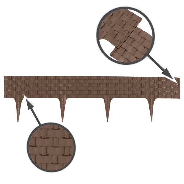 Gartenzaun mit Flechtmuster und Erdspießen