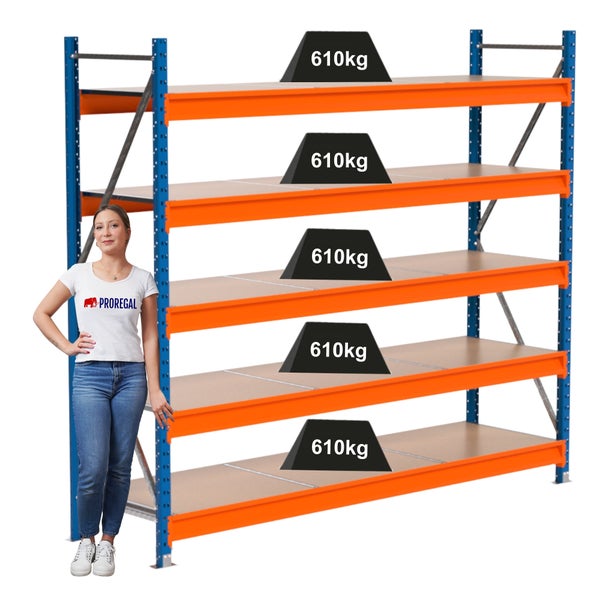 Regal mit fünf Regalböden und einer Traglast von 610 Kilogramm pro Boden