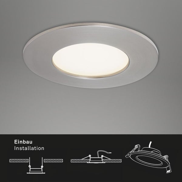 LED Einbauleuchte, Ø 8,5 cm, 4,8 W, Matt-Nickel, Briloner Leuchten