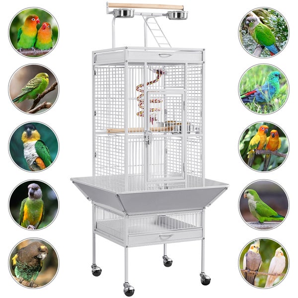 Yaheetech großer Vogelkäfig , Weiß