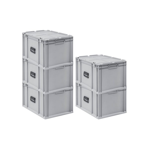 PROREGAL SuperSparSet 5 x Eurobox NextGen Portable HxBxT 33,5 x 40 x 60 cm 65 Liter Eurobehälter Transportbox Transportbehälter Stapelbehälter