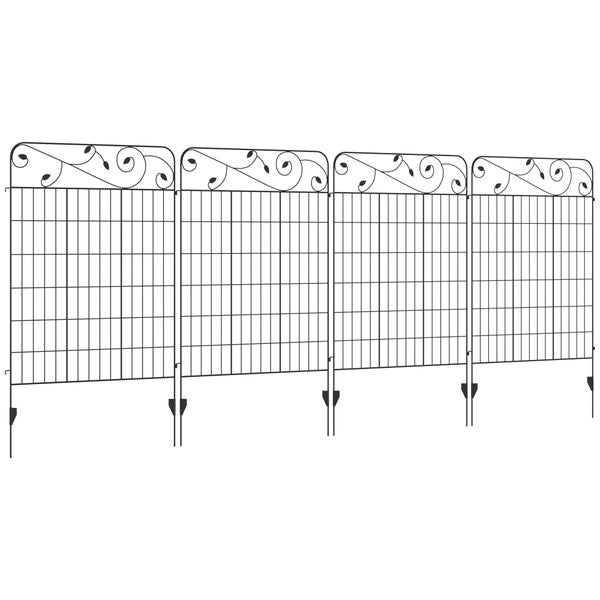 Outsunny 4er Set Gartenzaun, Dekorative Gitterzaun für HORNBACH