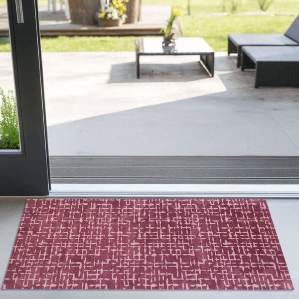 Akzente Feel Badematte mit Motiv in Aubergine Fußmatte 80 x 200 cm, rutschfest, saugfähig