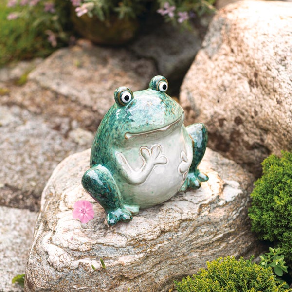 FRANK FLECHTWAREN|Figur Frosch, 20,5 x 13,5 x 17,5 cm, PORZELLAN