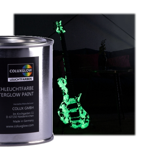 Coluxglow Holz-Acrylfarbe glow-in-the-dark gelbgrün zum Streichen farbe die im dunkeln leuchtet 375 ml